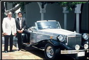 Buck Kamphausen bought three Clenets, including this Series III Asha convertible with a custom racing engine, from the Unser garage.