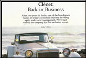 <em>Collectible Automobile</em> runs a six-page article on the Clenet&acute;s resurgence in September 1985.